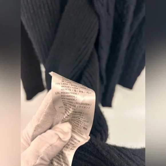 Stella McCartney asymmetric wrap knit sweater tunic blue sparkle black 44 US 8 - Picture 8 of 10